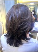 ひし形シルエットくびれレイヤー　× オリーブブラウン