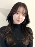 韓国風/レイヤー/小顔/前髪カット/髪質改善/グレージュ/透明感