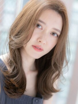 ローマ ギンザ(ROMA Ginza) ミディアムレイヤー/顔まわりカット/コテ巻き風デジタルパーマ