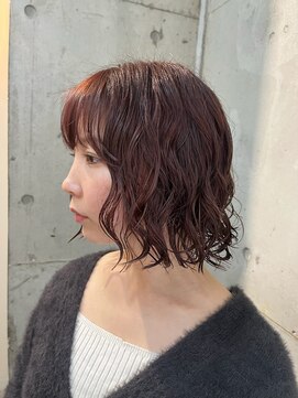 ラニヘアサロン(lani hair salon) ピンクブラウンのゆるふわボブパーマ