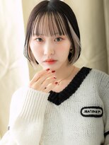 カバーヘア イヴ 戸頭店(COVER HAIR EVE)&nbsp;インナーカラー/ホワイトブロンド/ダークアッシュ/顎ラインボブe