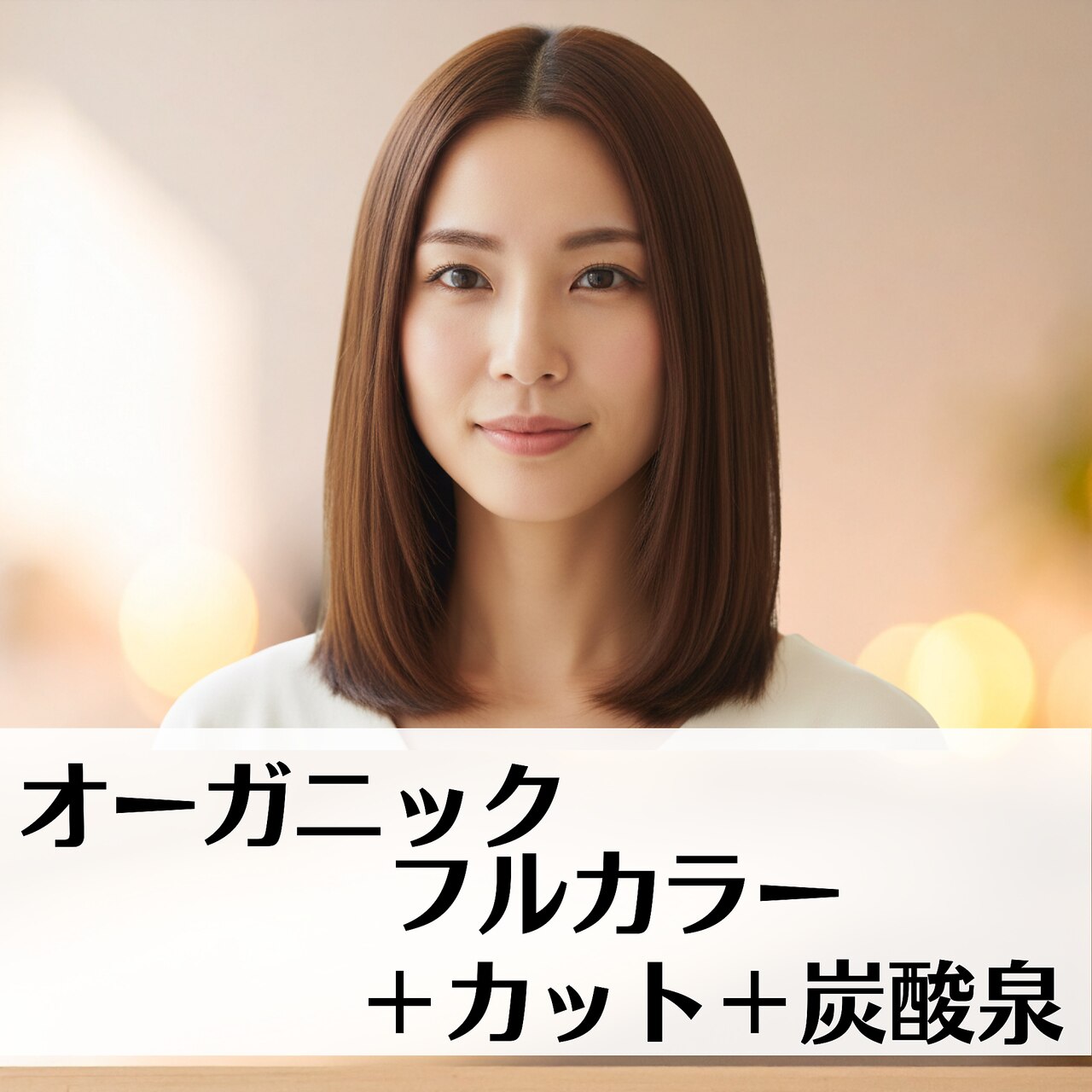【白髪染めもＯＫ♪】カット＋炭酸泉＋オーガニックフルカラー　\7400