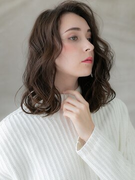 カバーヘア ブリス 志木南口駅前店(COVER HAIR bliss) 黒髪デジタルパーマワンレンかきあげミディアム20代30代W志木