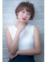 ヘアーアートシフォン 川口東口店(hair art chiffon)&nbsp;ジグザグバング＆３Dカラーのモードなノットヘアミニマムボブ