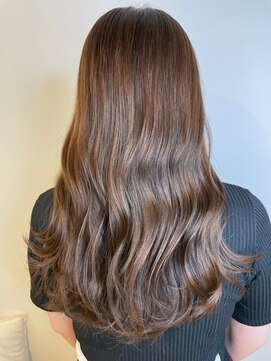 ジーナ 船橋(Zina) オトナ女子ツヤ髪アッシュカラーふんわりミディシースルーバング