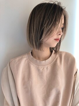 ノク 渋谷(nok) ナチュラルシアベージュボブ_イメチェン美髪外ハネボブ