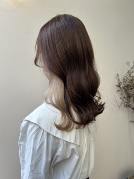 アジールヘア 北千住駅西口店(agir hair) インナーホワイトミルクティー　インナーカラー