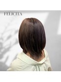 【FELICITA】小顔カット×ナチュラルボブ×インナーカラー