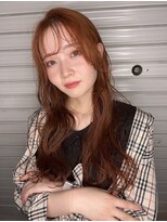 ネオリーブ コパン 鶴見店(Neolive copain)&nbsp;顔周りレイヤーロングとオシャ色オレンジカラー