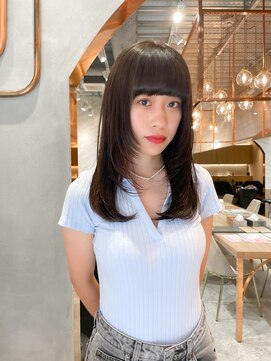 ロンド エスポワール 錦糸町(Lond espoir) ピンクベージュ前髪カタログマルチダボブ【韓国ヘア/鈴木颯】