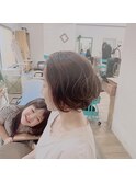 癖毛をいかした、ふんわりボブ