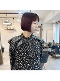 【lufun 森下】ローズレッド×ミニボブ 20代30代姫路