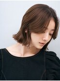 ブリーチなしダブルカラー透けるベージュ/ナチュラルボブ