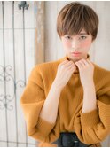 辻堂/髪質改善/斜めバング×細めハイライト×フェザーショートf