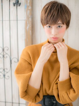 辻堂/髪質改善/斜めバング×細めハイライト×フェザーショートf