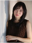シースルーバング/セミロング/顔周りレイヤー/ニュアンスカラー