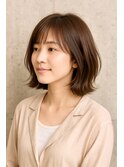 軽ボブ×サンドベージュ