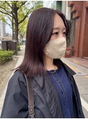 ラベンダーブラウン/ブリーチなし/ミディアムセミロング/20代