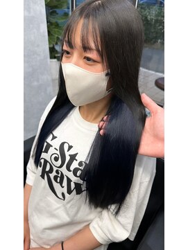 インナーカラー　ブルーカラー