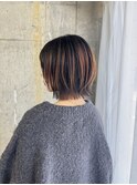 ボブレイヤー×デザインカラー(ブリーチあり)