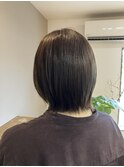 ブリーチなしブルーアッシュ・肩上くびれヘア
