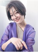 小顔_夏耳かけ_毛先パーマ_イメチェン_フォギーベージュ
