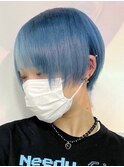ペールブルーショート☆[ケアブリーチ/ペールベージュ/新宿駅]