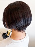 20代30代40代髪質改善カラー前下がりショートボブ艶感透明感