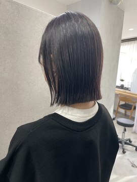 ヌーヴェル(nouvelle) 切りっぱなしボブ×こっくりラベンダー