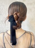 結婚式お呼ばれタイトシニヨン／ヘアセット/カチモリ/アレンジ