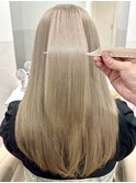 美髪ホワイトブロンドハイトーンブリーチミルクティーベージュ