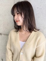 ハナレ(hanare)&nbsp;無造作ミディ/外ハネ/カーキアッシュ/シースルーバング/清須