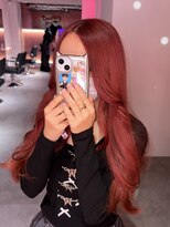 ダズリングディア(Dazzling Deer)&nbsp;チェリーレッド/ロング/ブリーチ/レイヤーカット/韓国巻き