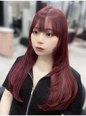 韓国風ヘア/モーヴピンク/ローズブラウン/ダークレッド