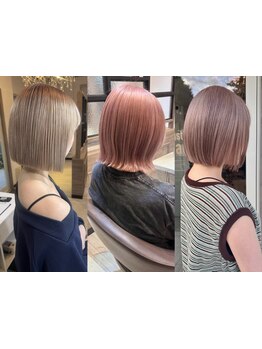 女性目線で、垢抜けて可愛い*透明感のあるダブルカラーに［ダブルカラー/ブリーチ/ハイライト/上大岡駅］