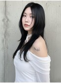 セミロング×外ハネ