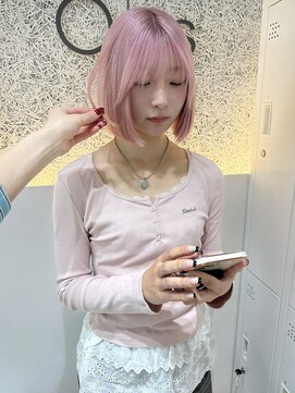 オプス 大名店(Ops) ☆ブリーチ2回で叶う!ホワイトピンク×ボブ