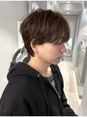 フェザーパーマシャドウパーマダークブラウン毛流れパーマ