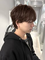 プリアバイポプルス 渋谷(pria by popls)&nbsp;フェザーパーマシャドウパーマダークブラウン毛流れパーマ