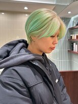 ハーパーズ 渋谷(harpers)&nbsp;ミントグリーングラデーションカラーショート