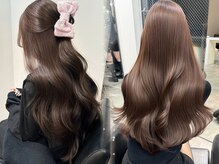 前髪カット/縮毛矯正/ブリーチなし/ケアブリーチ/ダブルカラー/髪質改善/韓国/トリートメント/レイヤー