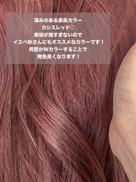 ロックス バイ マグ 松本(rocks BY MAG) イエベ高発色ブリーチ無しダブルカラーカシスレッドカラー