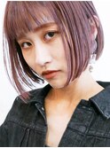 20代30代★エレガントなツヤ感ピンクラベンダー×大人ボブ