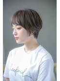 アッシュブラウンオフィスヘアネオウルフ外ハネボブ