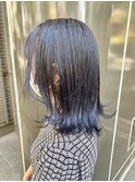 《tomi》ディープラベンダー×切りっぱなしボブ