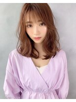 ジーナ 勝どき(Zina)&nbsp;髪質改善＊ナチュラルブラウン斜めバング【Zina 勝どき】