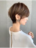 大人ガーリー/チョコレート×前髪/小顔ショート[大宮]