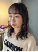 【パーマヘア】ミディアムレイヤー×ミディアムパーマ