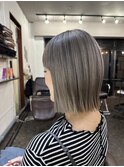 栗原,切りっぱなしボブ,グレーベージュc8