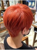マンダリンオレンジ☆ショートヘア　ハイトーン ブリーチ